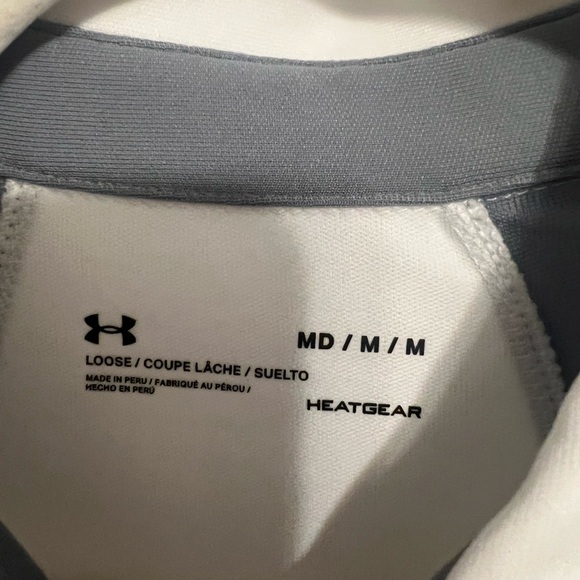 Under Armour Gray and White Polo - Picture 3 of 4